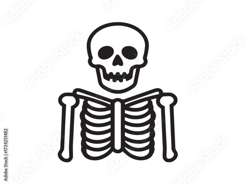 Minimal Skeleton Icon in Modern Contemporary Elegant Vector Line Illustration Artwork