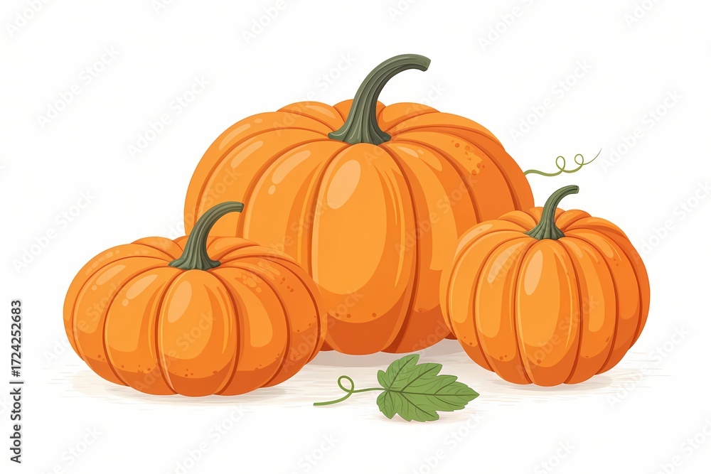 Obraz premium Minimalist pumpkins on solid background for Halloween