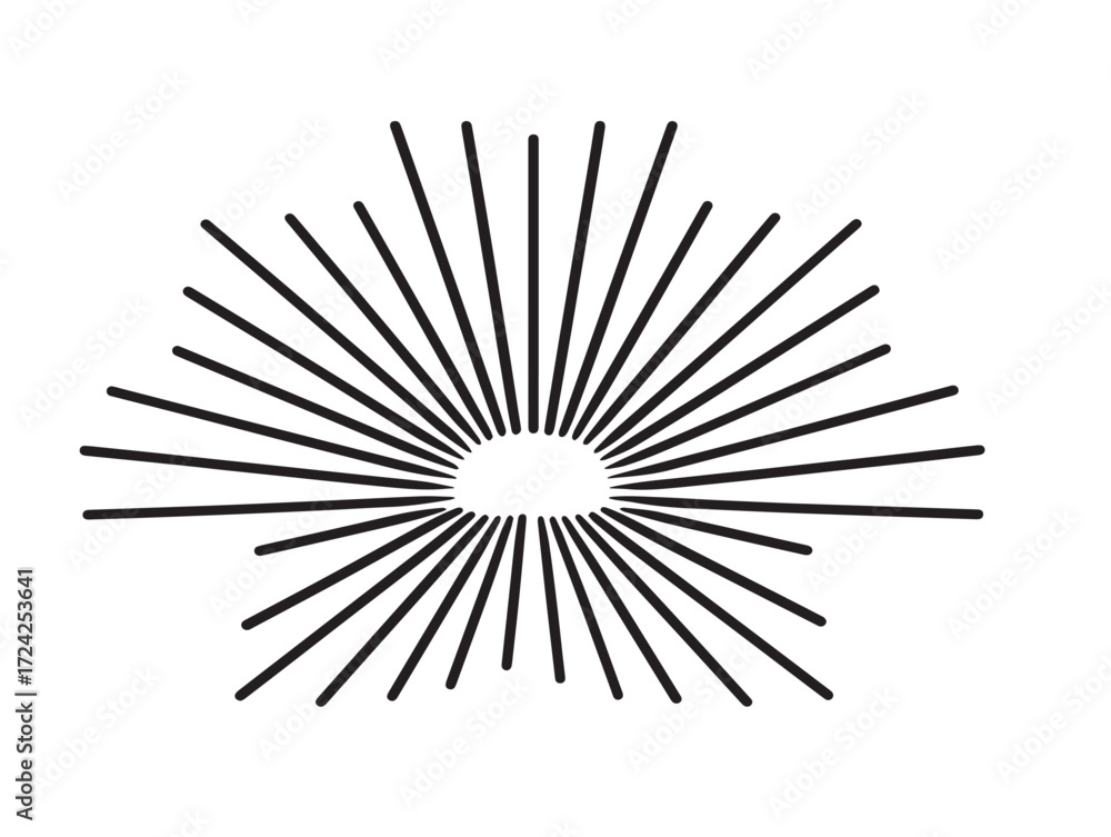 Obraz premium Stylish Sun Rays Icon with Clean Minimal Vector Line Illustration Design