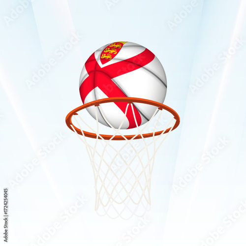 Jersey Flag Basketball Scoring Through Hoop.