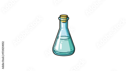 Glass Vinegar Bottle Vector Icon Illustration - Kitchenware Design Concept