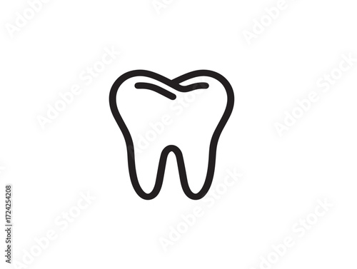 Professional Teeth Icon in Clean Modern Minimal Vector Line Illustration Artwork