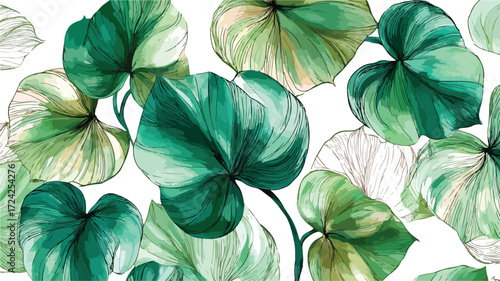Elegant Hand-Drawn Watercolor Plant Illustration