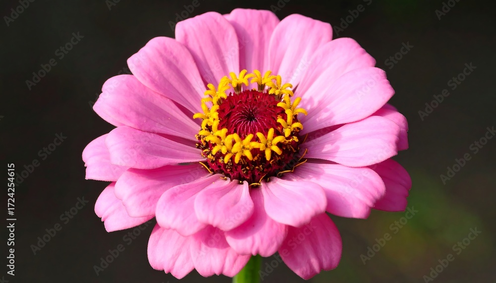 Obraz premium Close-up of a pink zinnia flower