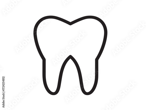 Professional Tooth Icon in Clean Modern Minimal Vector Line Illustration Artwork