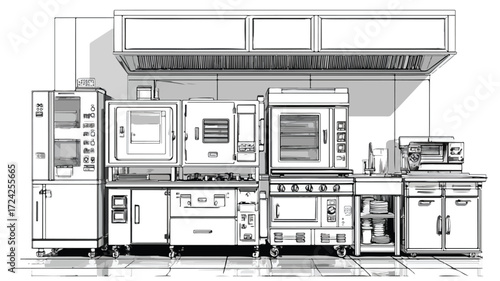 Modern Commercial Bakery Kitchen And Stainless Steel Counters Interior Design