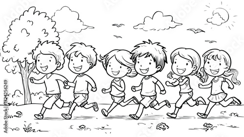 Joyful Kids Playing and Laughing Outdoors