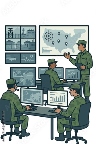In a state‑of‑the‑art operations center, agents coordinate surveillance tasks and uphold security protocols, while base personnel analyze real‑time data to safeguard national security, as shown in