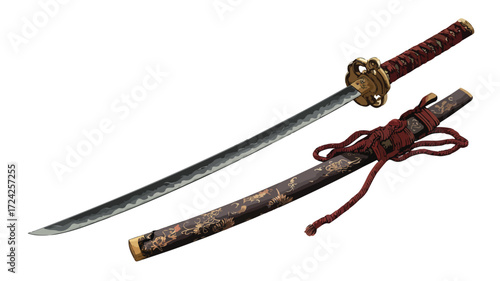 Samurai Warriors Katana Sword Resting in Its Sheath