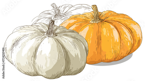 Professional Vector Illustration of Single Pumpkin for Graphic Design Projects