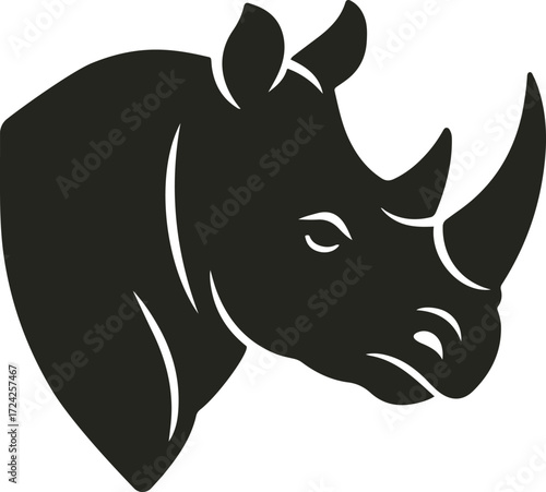 Bold and majestic rhinoceros vector design featuring clean lines, powerful stance, and minimal details — perfect for logos, prints, or wild-themed art.