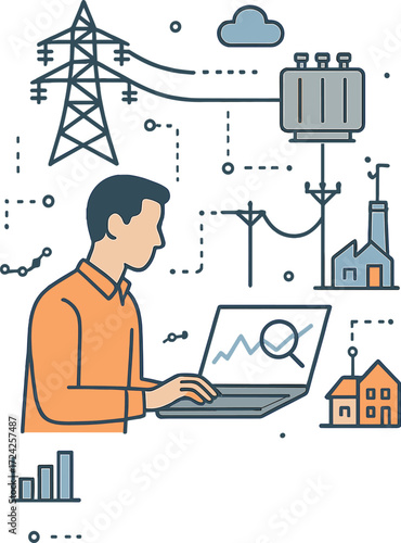 Examining the electrical power grid and distribution system network