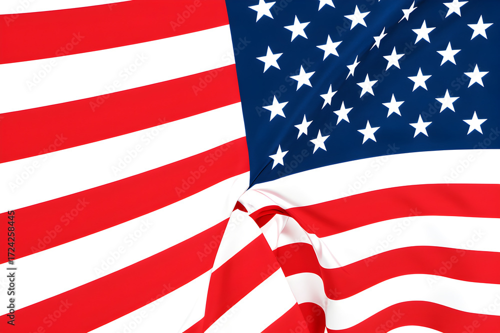 Obraz premium american flag on a blue background,flag of usa,american flag,american flag on vibrant Blue sky,usa flag Stars , vibrant colors, vibrant red color of flag, vibrant white color of American flag, vibrant