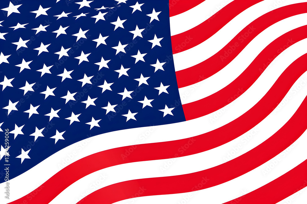 Fototapeta premium flag of usa,american flag,american flag on vibrant Blue sky,usa flag Stars , vibrant colors, vibrant red color of flag, vibrant white color of American flag, vibrant blue color of American flag