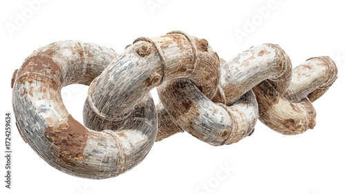 Detailed Weathered Ship Mooring Tether in High-Quality Photography