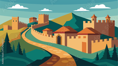 Historic stone walls encircle the village a nod to its rich and storied past.