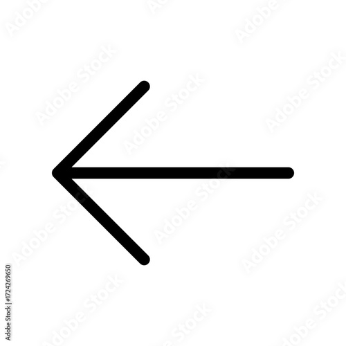 Simple arrow narrow left vector icon