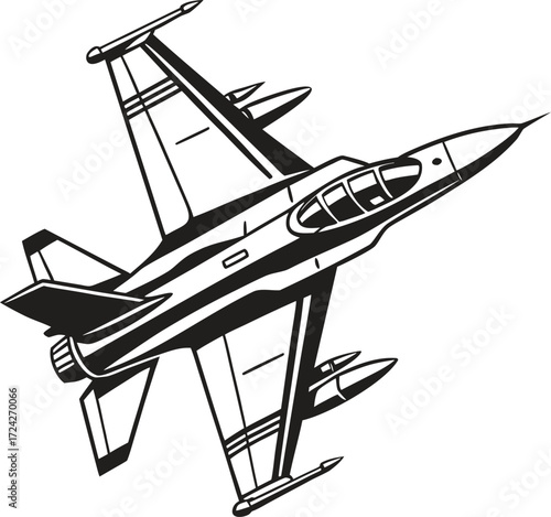 Modern fighter jet with missile sharp design