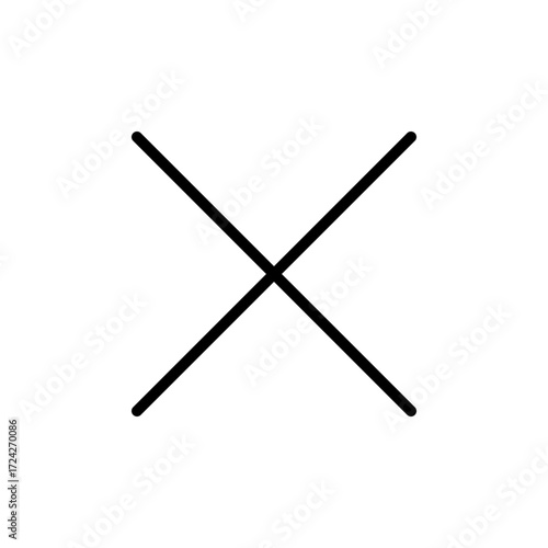 Simple vector close button icon graphic