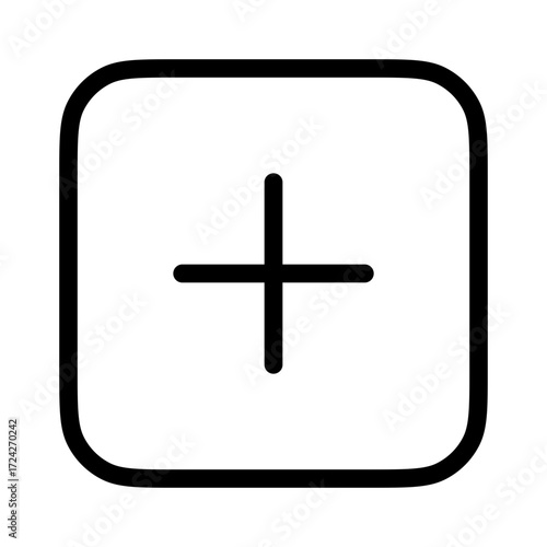 Simple plus square vector graphic