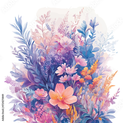 Indie Poster, watercolor clipart vector, isolated on a white background.
