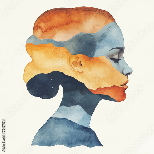 Indie Poster, watercolor painting vector, isolated on a white background.