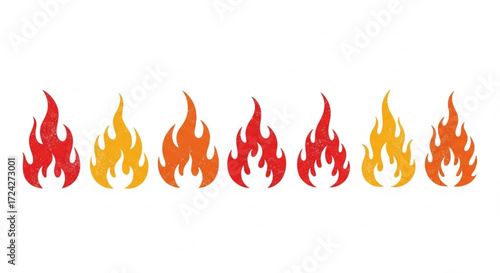 Flame Illustrations for Creative Projects in Graphic Design, High-Impact Visuals, Colorful Imagery