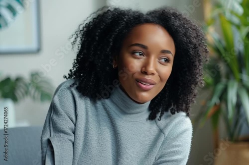 Skillful black female psychotherapist during appointment of patient in office