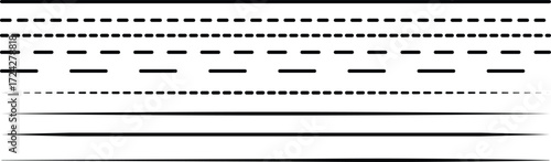 Multiple horizontal lines with varying line styles.