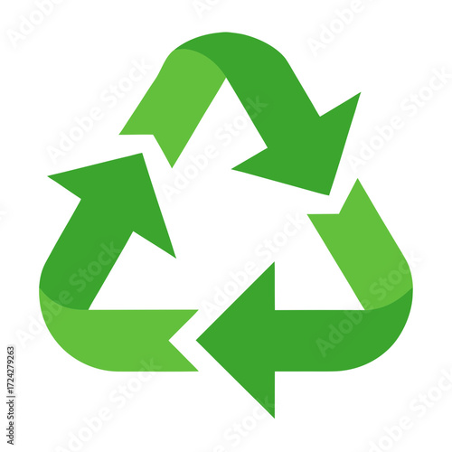 Vector art of recycle symbol on white background