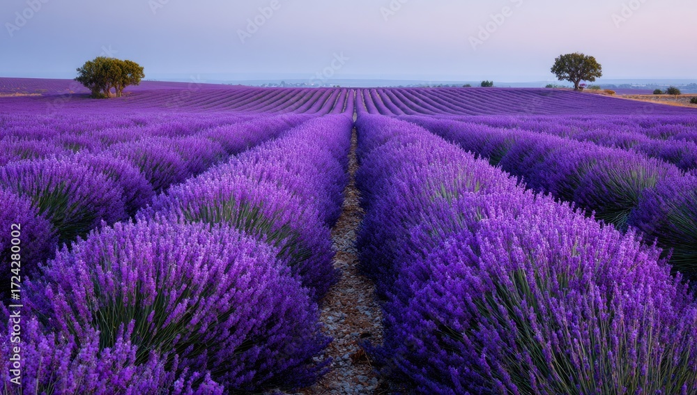 Obraz premium Lavender field at sunrise (4)