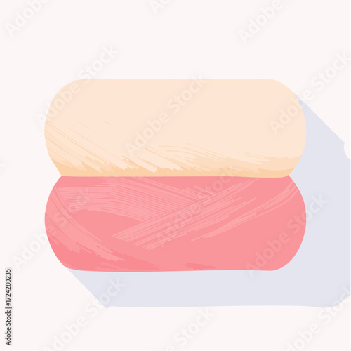 Two Spheres of Pastel Yarn: Creamy Beige and Soft Pink