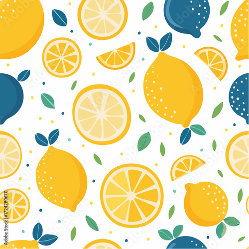 Vibrant Lemon and Lime Seamless Pattern