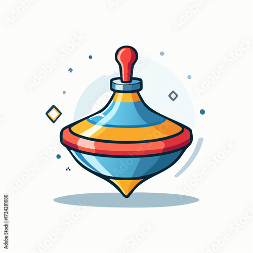 Colorful Spinning Top Toy Illustration