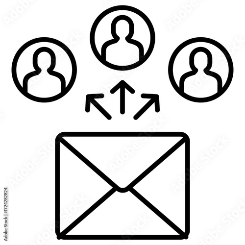 Email Blast Outline Icon