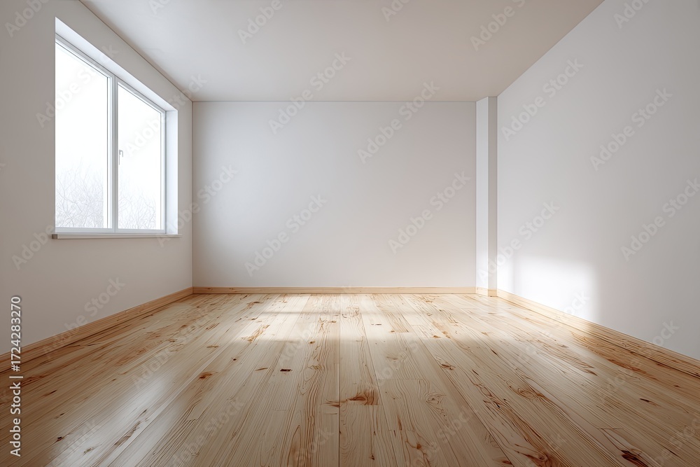 Fototapeta premium Empty room with hardwood floors