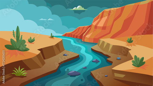 A small stream runs through the bottom of the canyon providing a source of life for the various plants and animals that call it home.