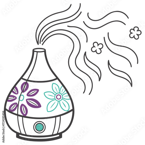 Floral Diffuser Minimalist Icon Aromatherapy Essential Oil Vaporizer