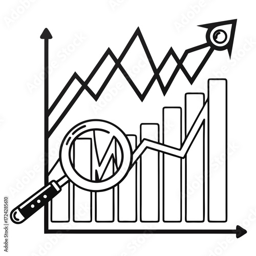A conceptual illustration of business analytics transforming market volatility and chaos into organized, strategic growth and financial success