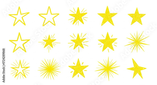 Stars Variety of Starburst and Outline Designs for Various Uses