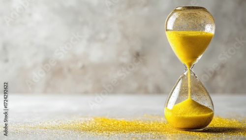 Hourglass with yellow sand