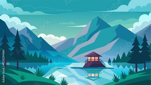 A serene sanctuary where the gentle lapping of the lakes waters is the only sound surrounded by breathtaking mountain views.