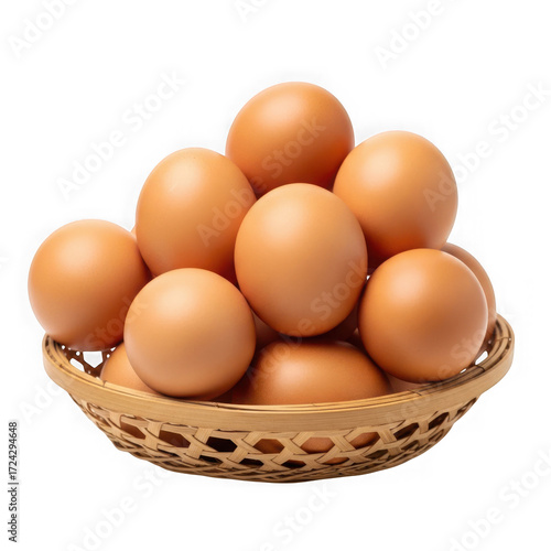 Wallpaper Mural Basket of brown eggs isolated on transparent background Torontodigital.ca