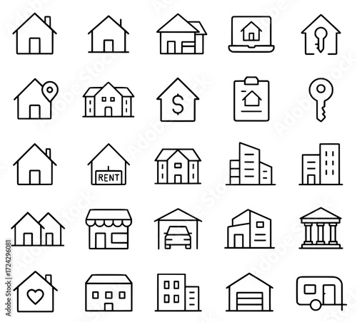 Icon pack, icon sheet, property theme, outline version