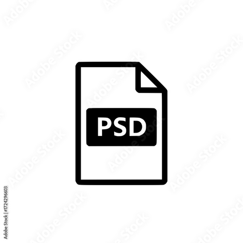 PSD document file symbol used for graphic design and photo editing formats.