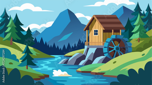 A secluded watermill in a secluded valley its only sounds the rushing waters of the nearby river and the occasional chirping of birds.