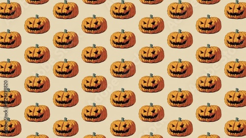 halloween pumpkin animated on seamless background