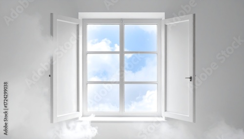 Open window revealing a vast sky