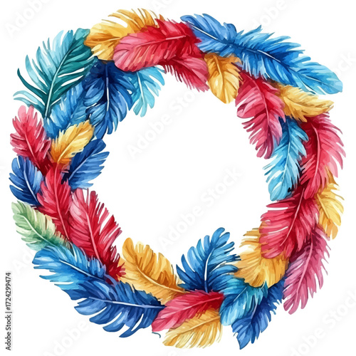 watercolor of Feather Boa, vector, isolated on a white background.