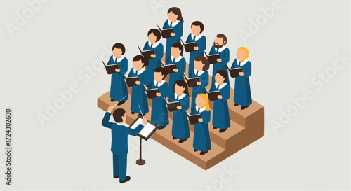 Christmas vector 2025 find choir singing group illustration vector art for musical performance and choral concert design resource